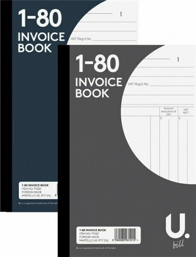 U. Bill 1-80 Invoice Book With Carbon Paper U. Bill 1-80 Invoice Book With Carbon Paper